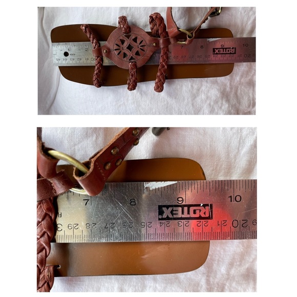 Juicy Couture Sandals Boho Studded Woven Cutout Real Leather Gladiator Flats 7 - Picture 8 of 8